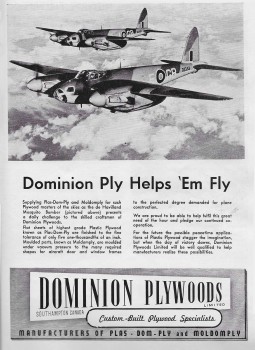 May 1943 ad for Dominion Plywoods