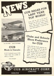 Cub Aircraft Corp Ad Cub Aircraft Corp Ad - Canadian Aviation, April 1940 Edition