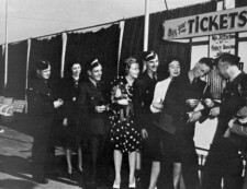 RCAF LAC's at Sunnyside Fresh Air Dance 1942 RCAF LAC's at Sunnyside Fresh Air Dance 1942 with the Jack Evans Orchestra - The white Flashes on the caps signified Air Crew in Training