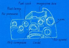 Diagram of an Instrument Panel of a 1917 S.E.5a Wolsely Viper Diagram of an Instrument Panel of a 1917 S.E.5a Wolsely Viper. The instrument to the left of the RPM gauge is the Oil Pressure Gauge