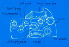 Diagram of an Instrument Panel of a 1917 S.E.5a Wolsely Viper Diagram of an Instrument Panel of a 1917 S.E.5a Wolsely Viper. The instrument to the left of the RPM gauge is the Oil Pressure Gauge