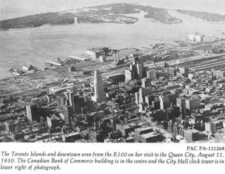 View of Toronto from the R100 August 11, 1930 View of Toronto from the R100 August 11, 1930